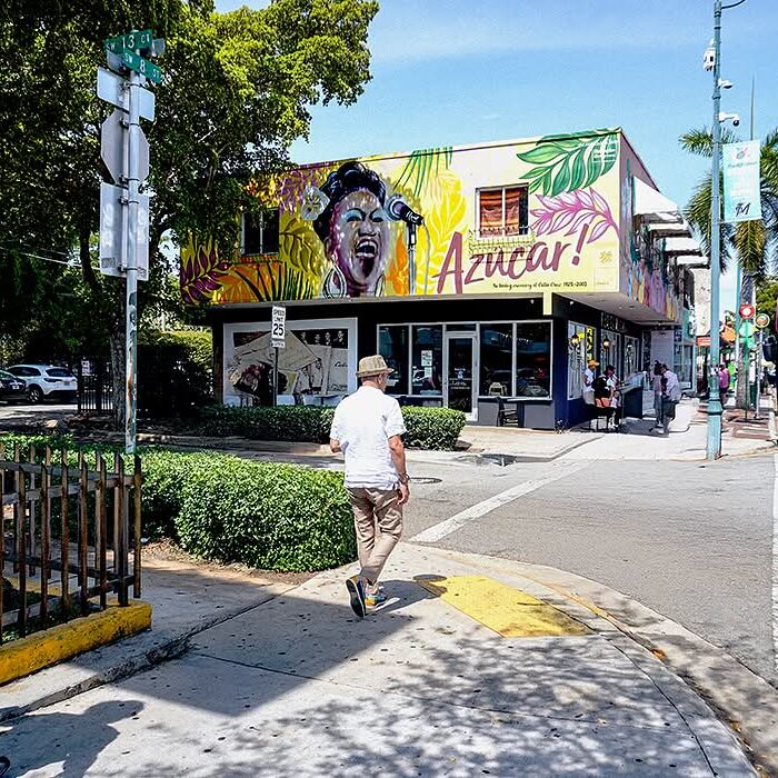 Azucar mural of Celia Cruz on Calle Ocho, Little Havana, Miami.