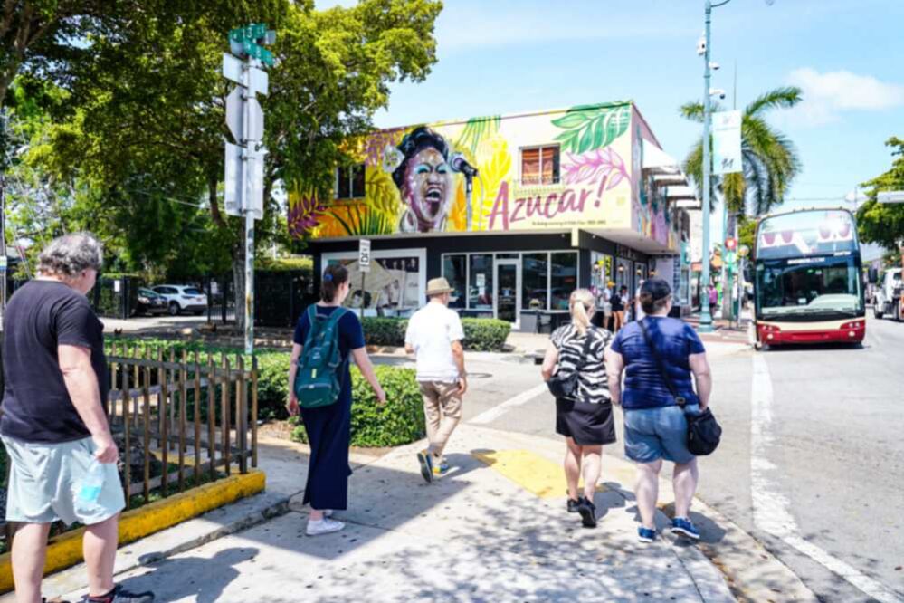 Daytime street scene on Calle Ocho, Little Havana, Miami Daytime street scene on Calle Ocho, Little Havana, Miami.