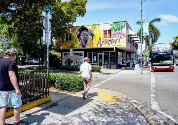 Azucar mural of Celia Cruz on Calle Ocho, Little Havana, Miami.