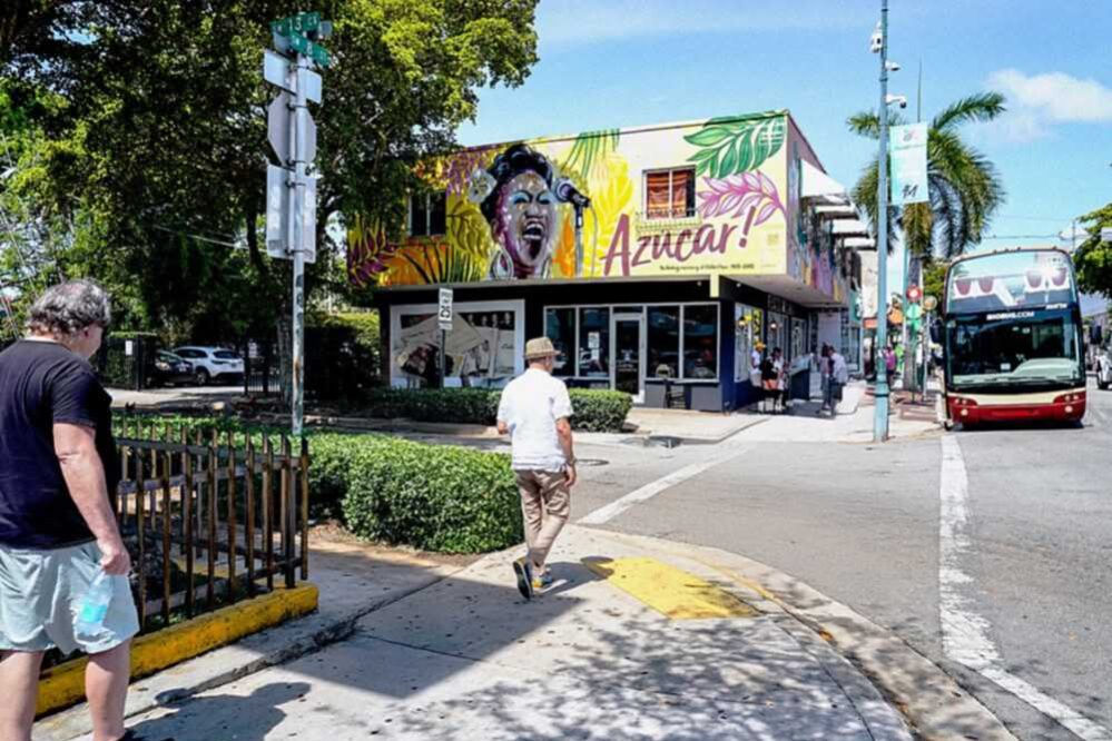 Azucar mural of Celia Cruz on Calle Ocho, Little Havana, Miami.